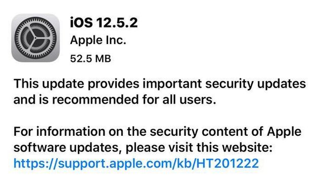 东安苹果手机维修分享iOS12.5.2发布，建议所有老苹果用户安装 